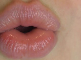 lips kissing, big boobs, solo female, lip licking