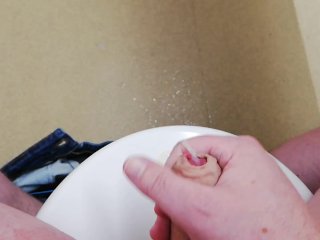 Quick wank in work toilet