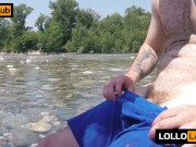 Preview 4 of Scopata in spiaggia al Ticino con nudisti che guardano