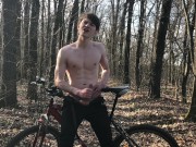 Preview 3 of Horny Teenager and Hot trip by bicycle ! 1 - TRIP. 2 - CUMSHOT ! / BIG DICK
