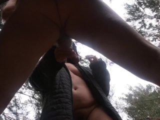 nude hiking, outdoor fuck, risky public nudity, risky public sex