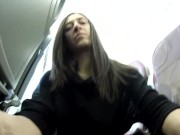 Preview 4 of A flying orgasm - Rosario Gallardo masturbating during flight to Prague