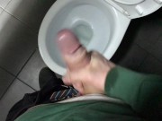 RISKY! JERKING OFF IN PUBLIC TOILET (23cm)/ Teen boy / Cute Boy / Hidden