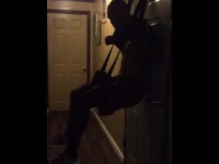 swinging door, open pussy, solo male, big dick