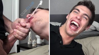 Cute Cum Sucker Ingests Massive Amount Of Material From Large Hard Cock