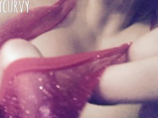 Blonde Carlycurvy Dirty Talk_with Striptease_in Red