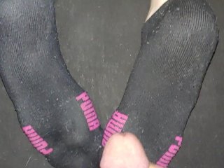 verified couple, feet, black socks, sockjob