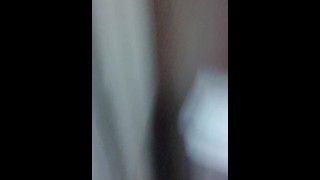 Huge Load In Motel Hallway While To Couple Fuck Behind The Door