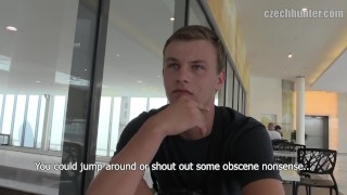 BIGSTR - Handsome twink gets paid for blowjob and  anal sex