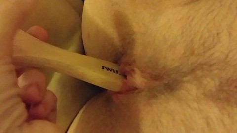 First time recording. First time hairbrush penetration.