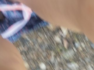 Petite Girl Can't Wait For Gas Station to Pee