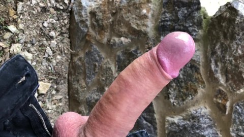 Quickly OUTDOOR & Hot Stud Wanking HIS BIG DICK / HUGE LOAD / Monster Cock