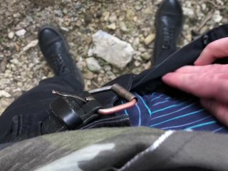 Quickly OUTDOOR & Hot Stud Wanking HIS BIG DICK / HUGE LOAD / Monster Cock