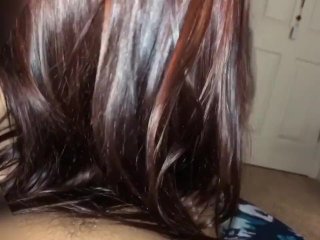 teen, redhead teen, interracial, blowjob