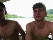 Preview 6 of CZECH HUNTER 441 -  Two Skinny Twinks Agree To Have A 3way On A Boat