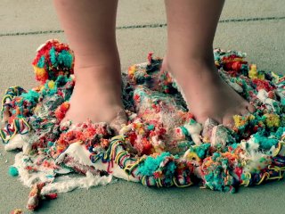 MILF Smashing A Cake With Barefeet