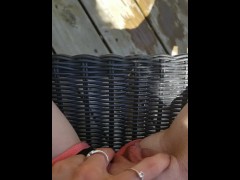 Norma makes a mess on the deck with pee