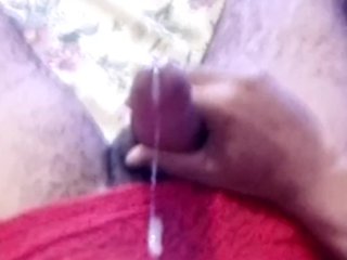Erotic close up cumshot in panty while wearing
