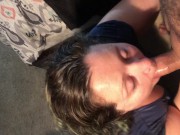 Preview 5 of First time my girlfriend let me cum on her face POV bbw deepthroat facial