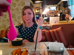 девушка получила оргазм в ресторане! Публичное кончание! Lovense - Screenshot 1 of 16 - Adult Toys
