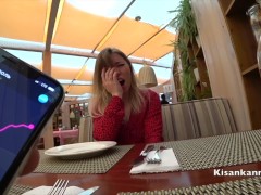 девушка получила оргазм в ресторане! Публичное кончание! Lovense - Screenshot 10 of 16 - Outdoor