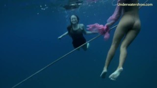 Underwater Show Plavání Nahé Ruské Dívky