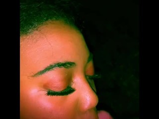 BBW gags on_white dick and takes_hot facial