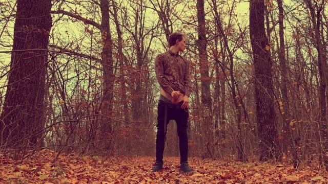 Horny Boy WANKING HIS Big DICK  IN FOREST ...