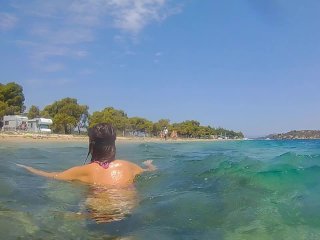 Underwater QuickSEX at PUBLIC BEACH
