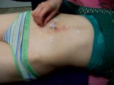 hot wax on the navel of my little   stepcousin of 18 years belly torture