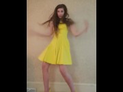 Preview 6 of Dance & Strip from yellow dress and heels to Bad Idea by Ariana Grande