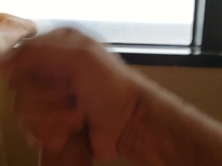 On Vcay Jerking Off Moaning Cumshot In Front of Window