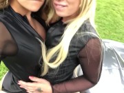 Preview 1 of Camsoda - Lesbian big bush milf public sex and pussy eating