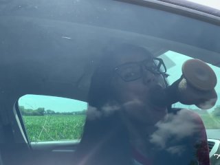 HORNY ASIAN COLLEGETEEN SUCK AND RIDE DILDO IN_CAR