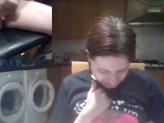 Two Camera Kitchen Orgasm Fun - Screenshot 6 of 16 - Redhead