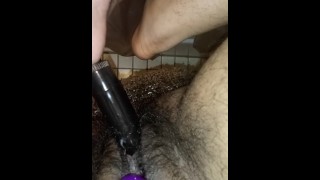 me playing with my new purple vibrator