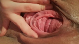 Pussy Open Wide And PUSH Out To See The Cervix POV