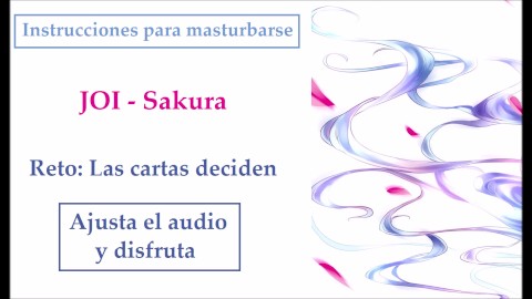 JOI Español hentai, Sakura, Instrucciones para masturbarse. Reto: Cartas.