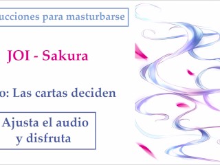 JOI Español Hentai, Sakura, Instrucciones Para Masturbarse. Reto: Cartas.