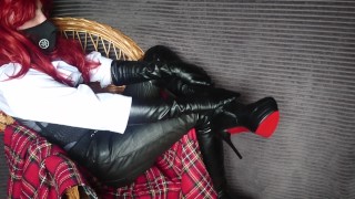 Anal Is Performed By A Redhead Femboy Sissy Dressed In Leather And High Heels
