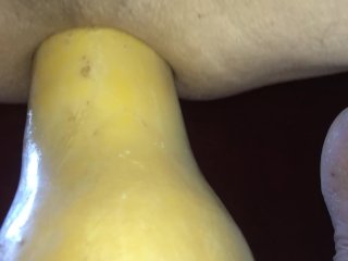 HugeVegetable Insertion - Butternut Squash - Close Up_and Cum