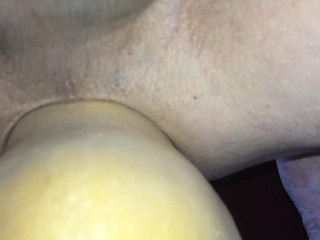 Huge Vegetable Insertion - Butternut Squash - Close up and Cum