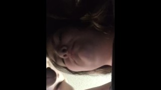 Deep throating my bf then cum gets all over camera