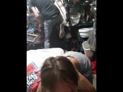 Gettin some Head from my Friends Girl while he Cleans out the AC ...