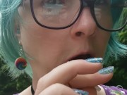 Preview 6 of Seattle Ganja Goddess the Queen of Pussy Pops sucking lollipops: Cemetery Halloween licking candy