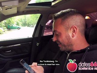 dates66.com Silicon-tits MILF fucks stranger on stairs (PUBLIC)