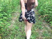 Preview 1 of Outdoor Controlled Orgasm In Public Raspberry Patch | Lexa Lite
