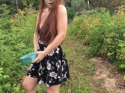 Preview 3 of Outdoor Controlled Orgasm In Public Raspberry Patch | Lexa Lite