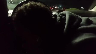 Ebony blowjob in car