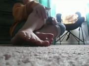 Preview 1 of Femboi Teen Shows Off Pink Feet